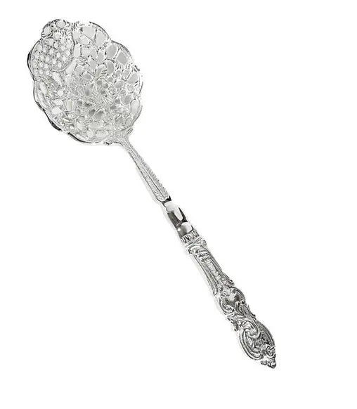Beautiful Silver Pierced Scalloped Serving Spoon - The Mayfair Hall