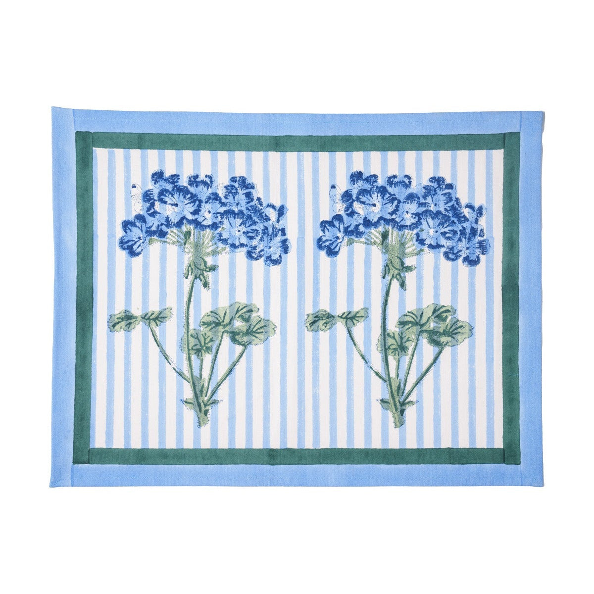 Blue Hydrangea Blockprint Placemat