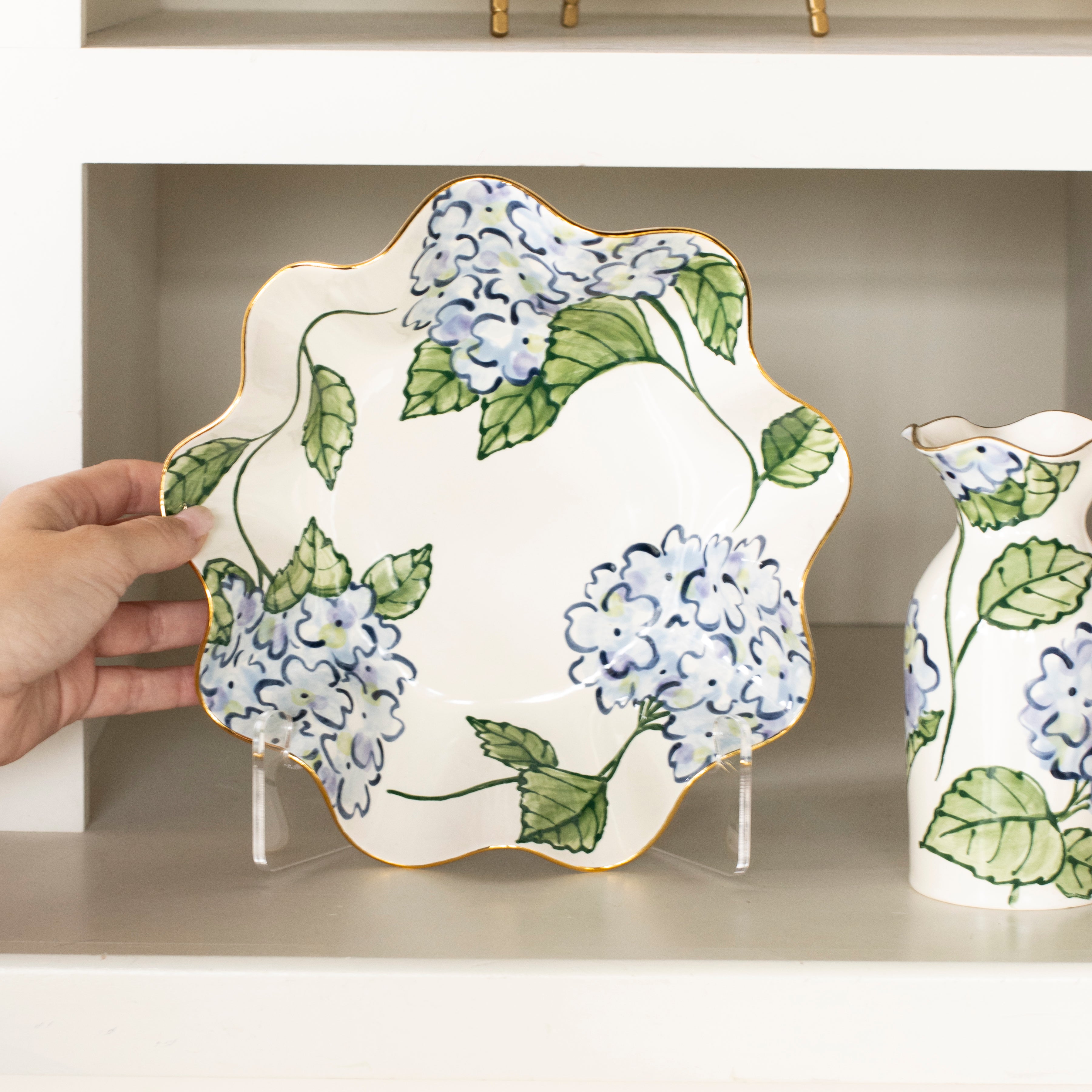 Allora Blue Hydrangea Wavy Bowl