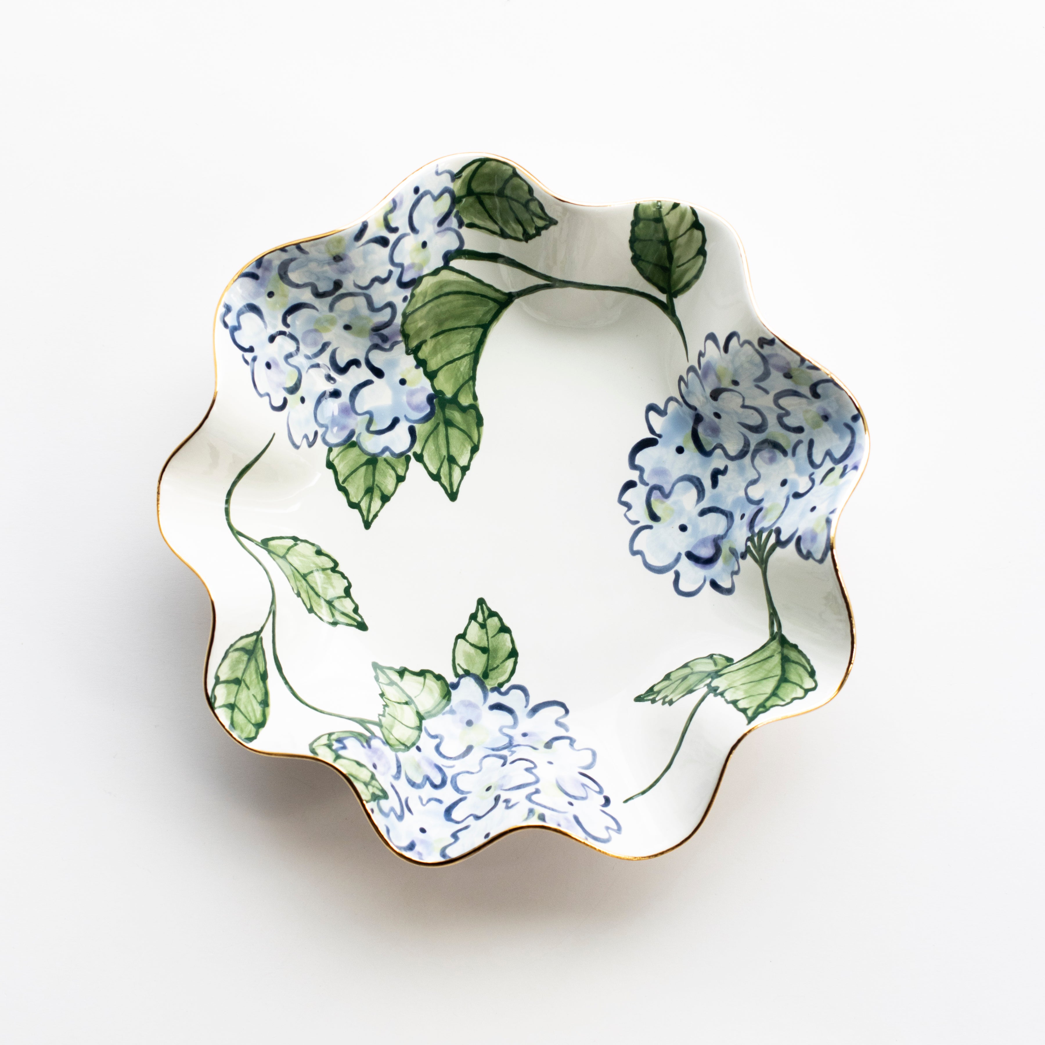 Allora Blue Hydrangea Wavy Bowl