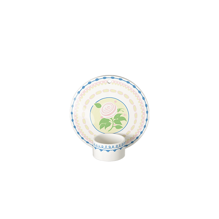 Bjørn Wiinblad Dora Tealight Holder, Blue Rose, Ø: 5.1"