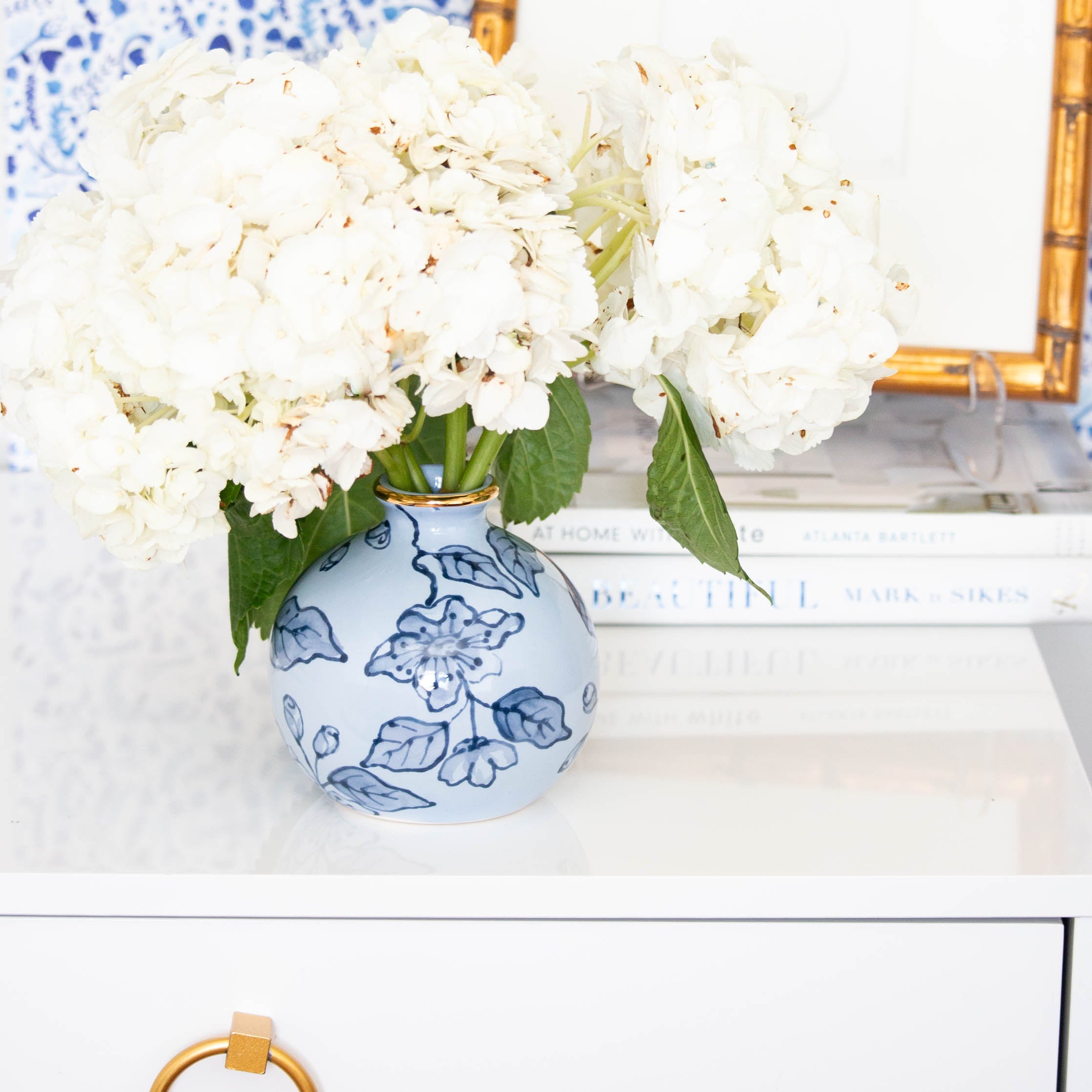 Blue Blossom Chinoiserie Potelé Vases