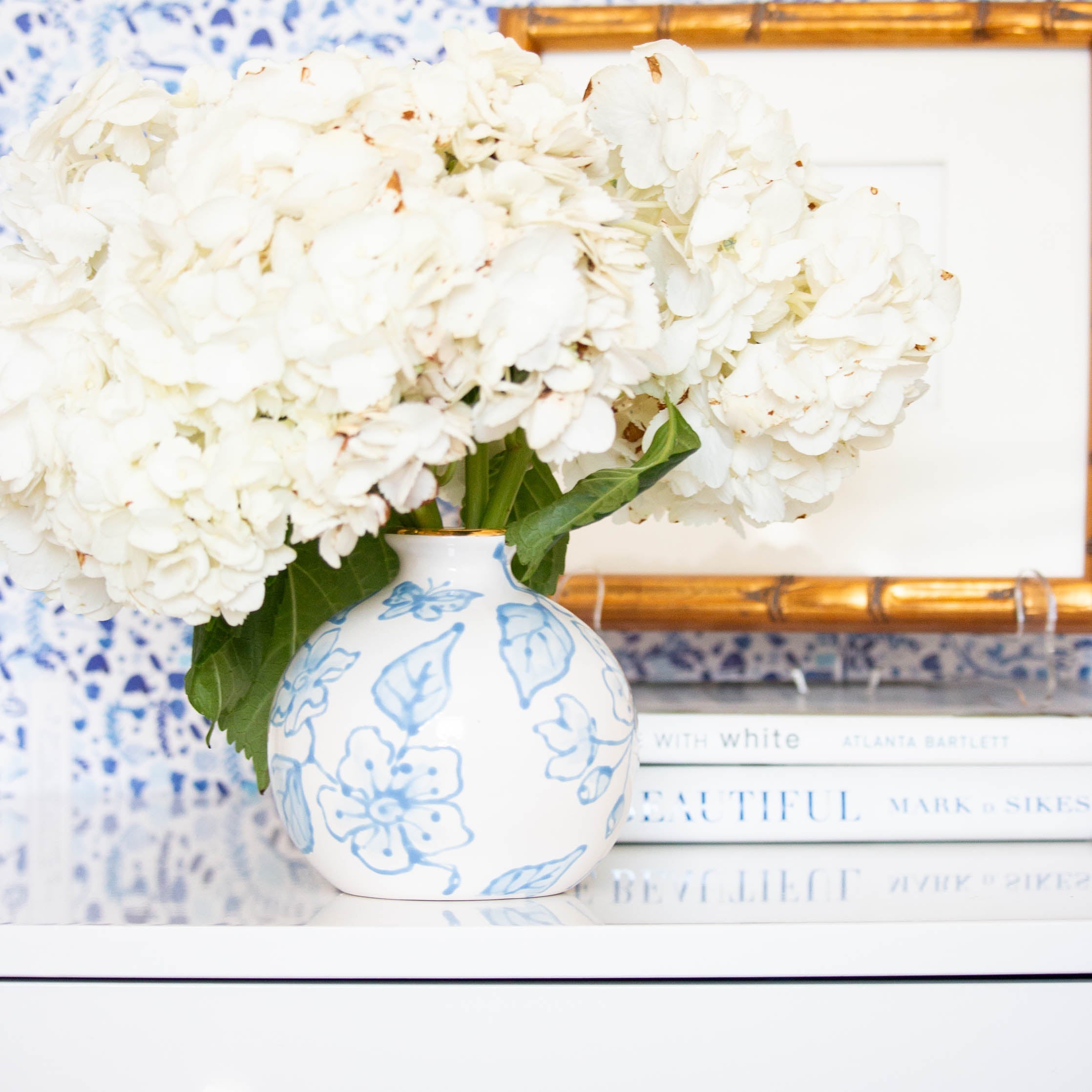 Blue Blossom Chinoiserie Potelé Vases