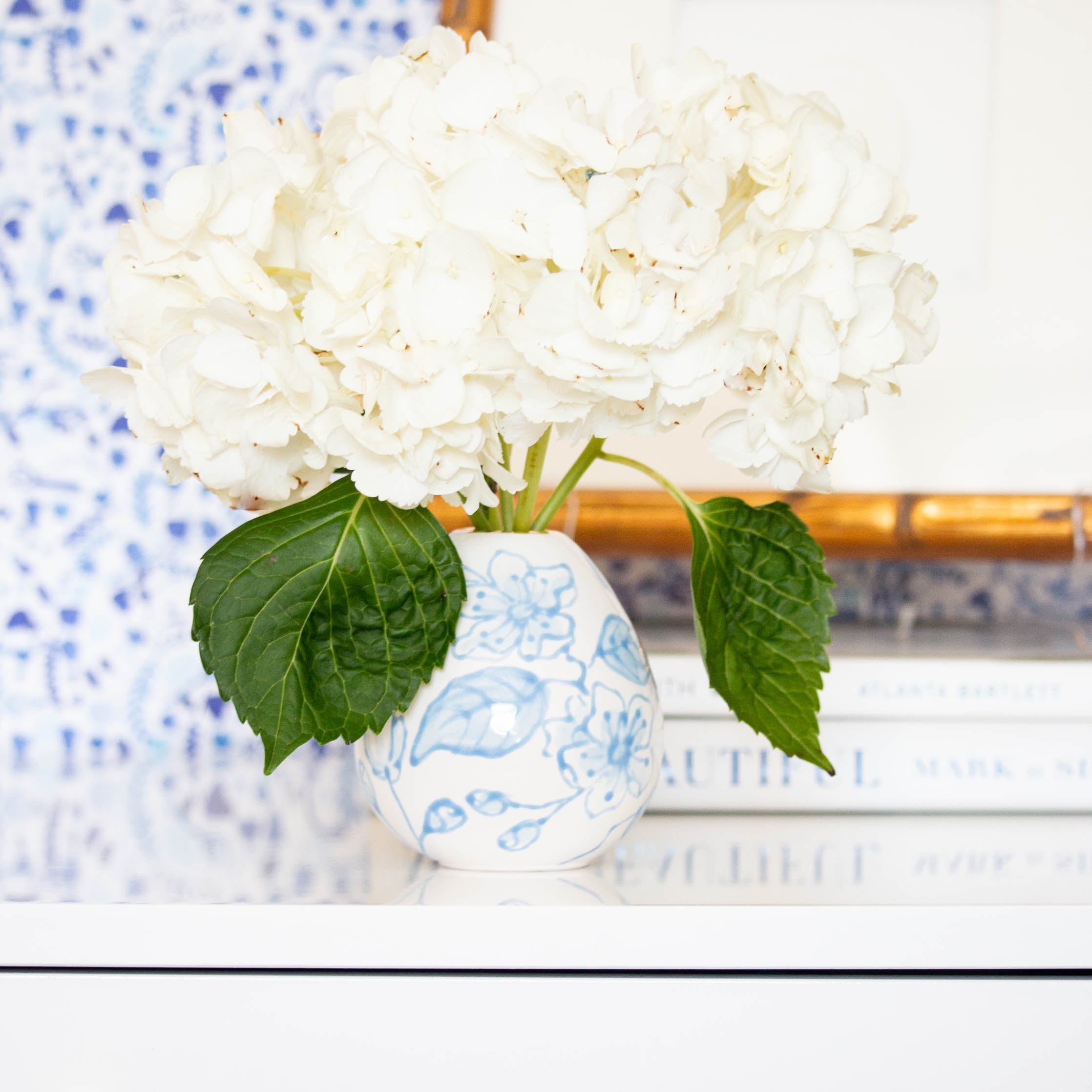 Blue Blossom Chinoiserie Fleur Bud Vases