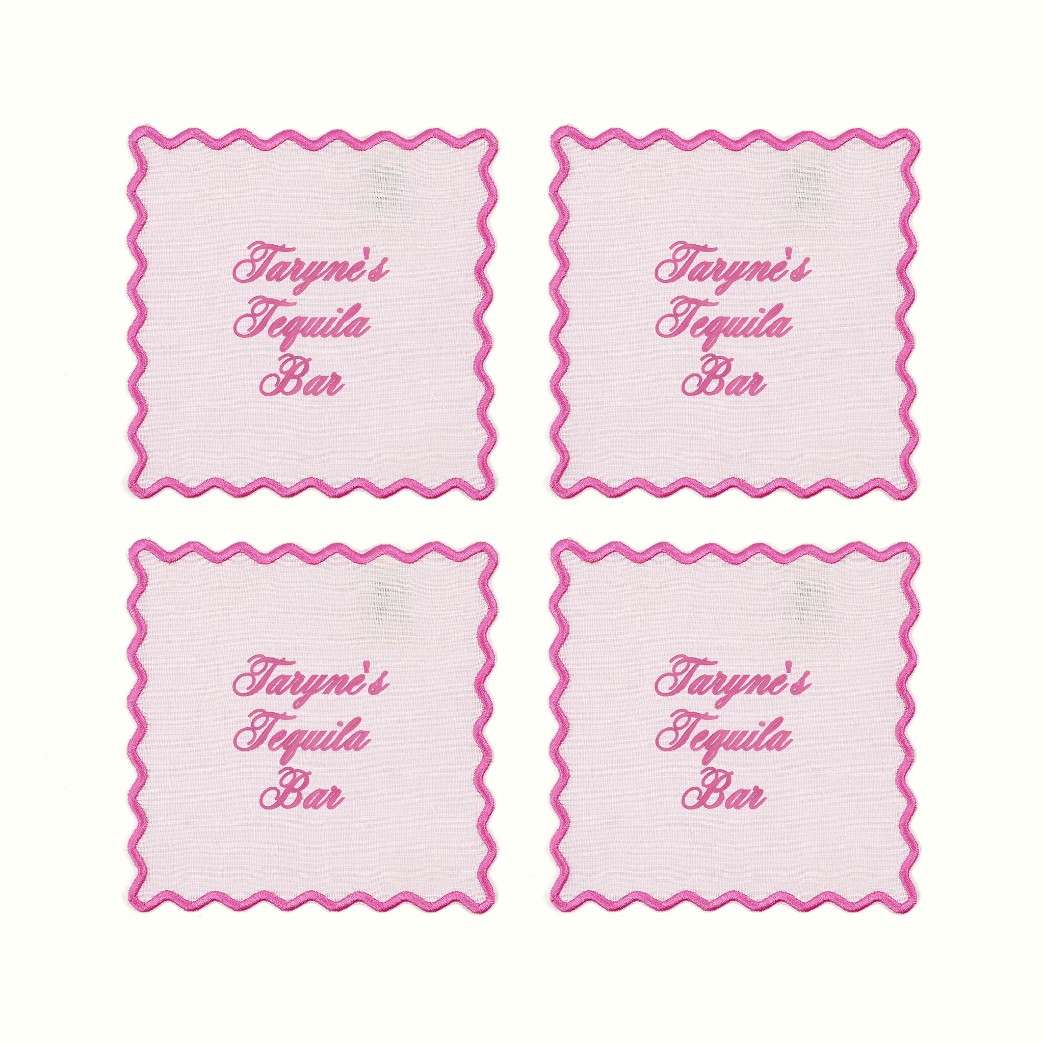 The Vivienne Square Cocktail Napkins -Blush - The Mayfair Hall