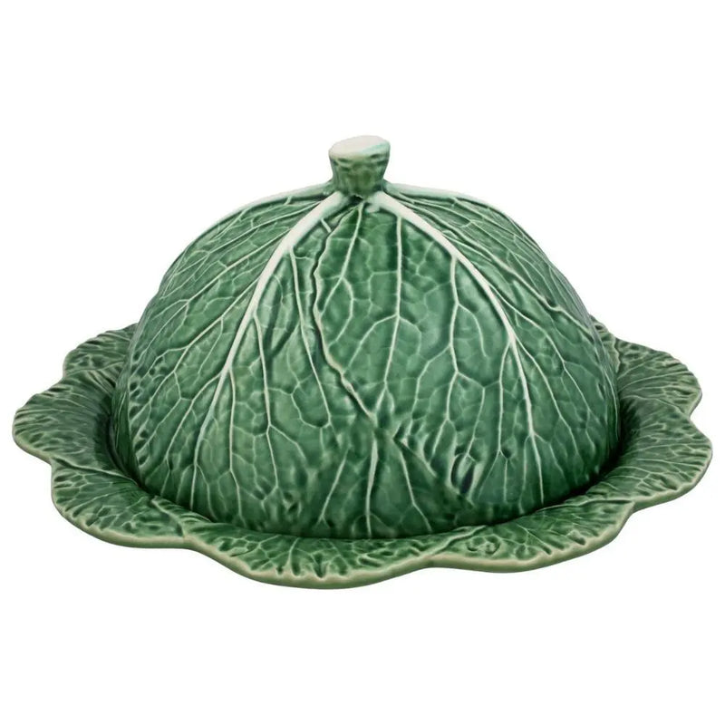 Bordallo Pinheiro Cabbage Green Cheese Tray with Lid - The Mayfair Hall