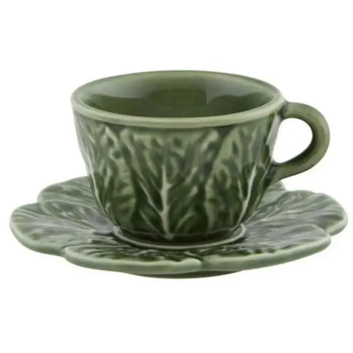 Bordallo Pinheiro Bordallo Pinheiro Cabbage Green Espresso Cup with Saucer