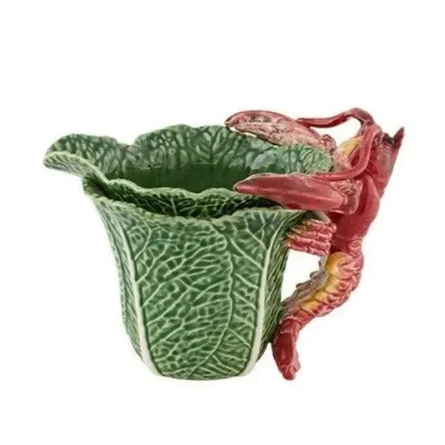 Cabbage Earthenware Pitcher with Lobster element