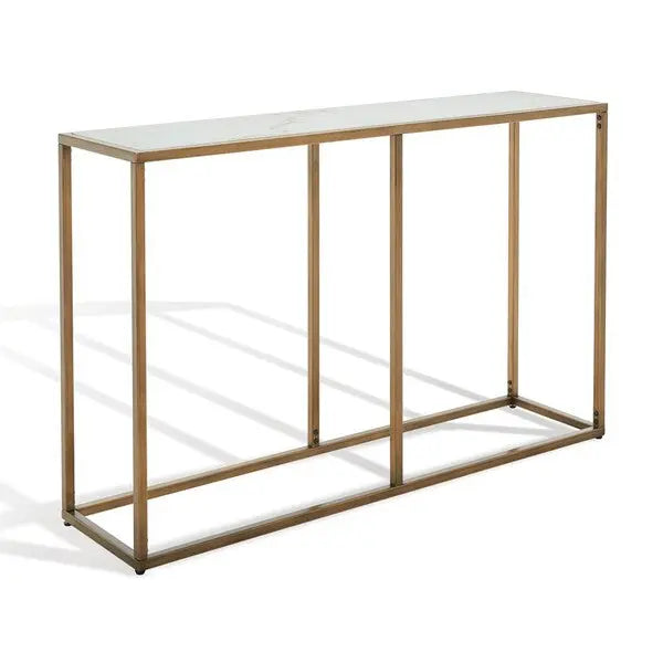 Brynna Bronze-White Marble Console Table - The Mayfair Hall