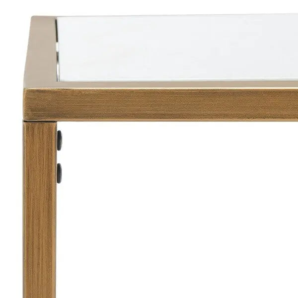 Brynna Bronze-White Marble Console Table - The Mayfair Hall