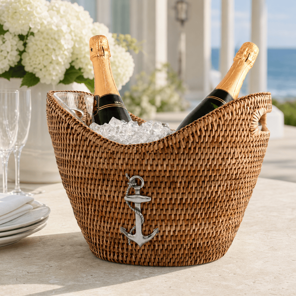 Anchor Hand Woven Wicker Rattan Champagne / Ice Tub