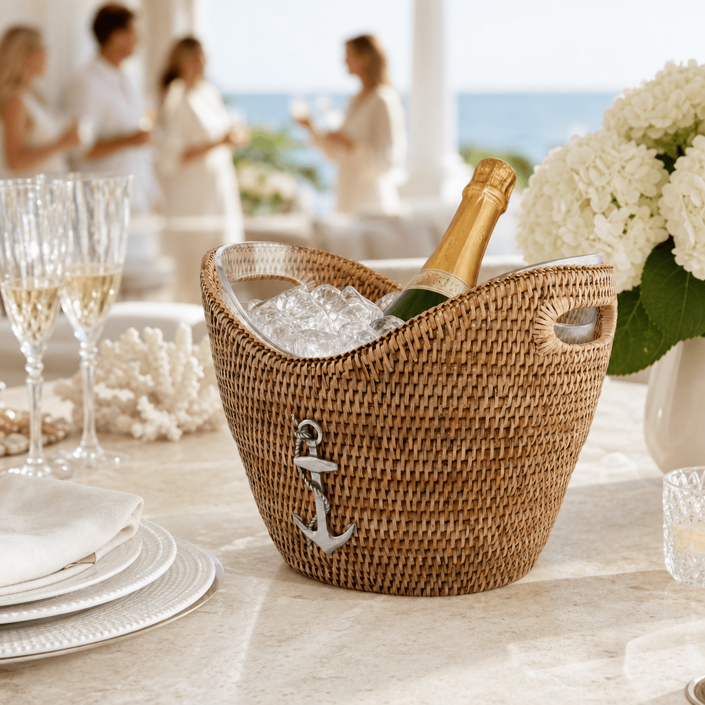 Anchor Hand Woven Wicker Rattan Champagne / Ice Tub