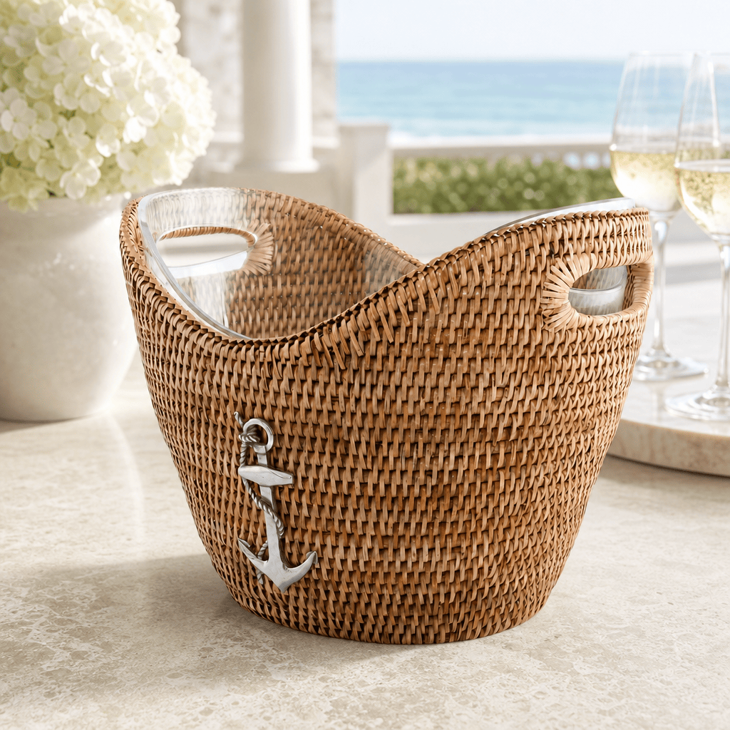 Anchor Hand Woven Wicker Rattan Champagne / Ice Tub