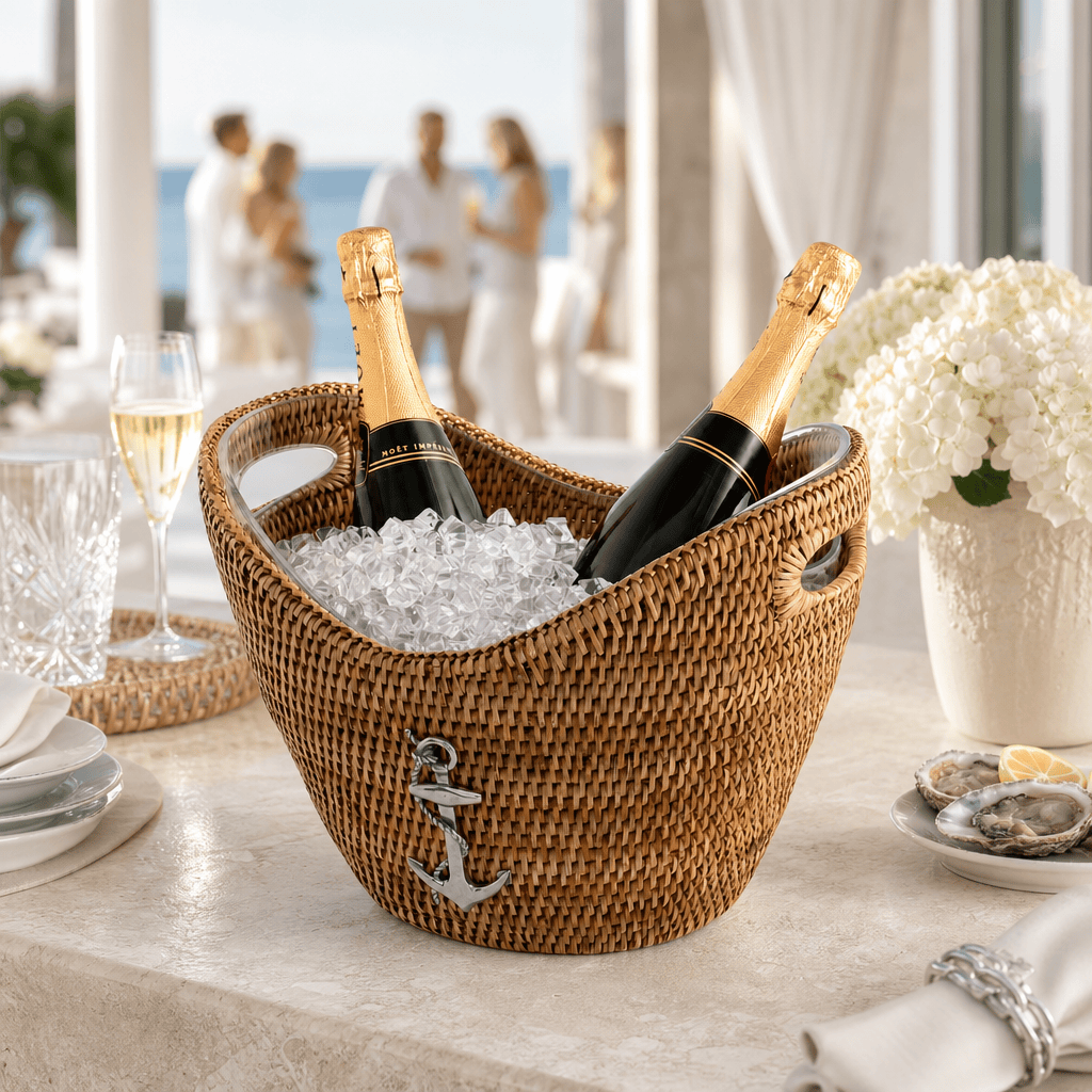 Anchor Hand Woven Wicker Rattan Champagne / Ice Tub