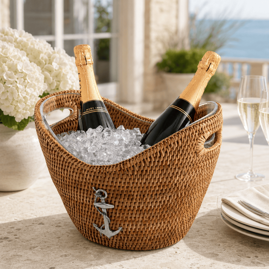 Anchor Hand Woven Wicker Rattan Champagne / Ice Tub
