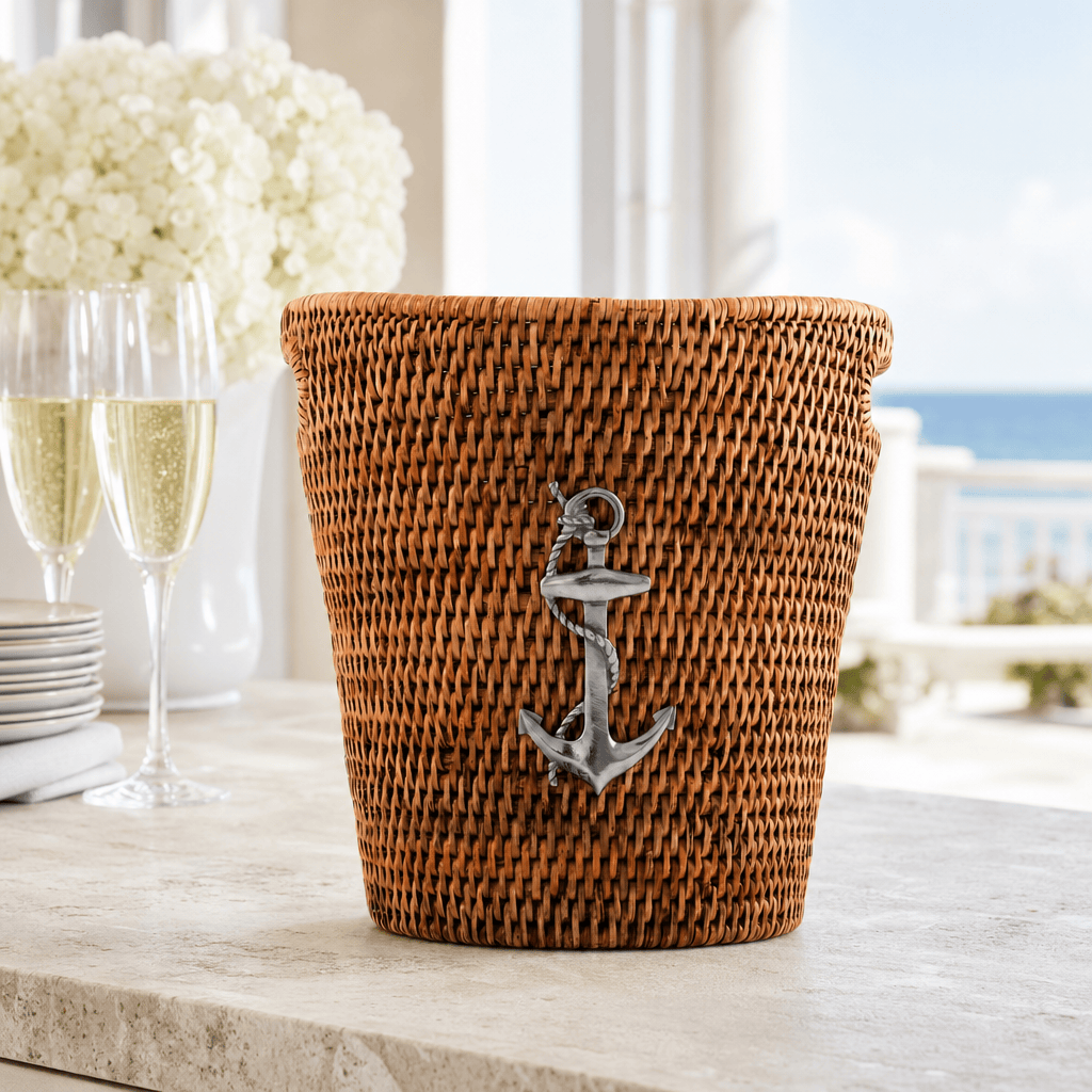 Anchor Hand Woven Wicker Rattan Champagne / Ice Bucket