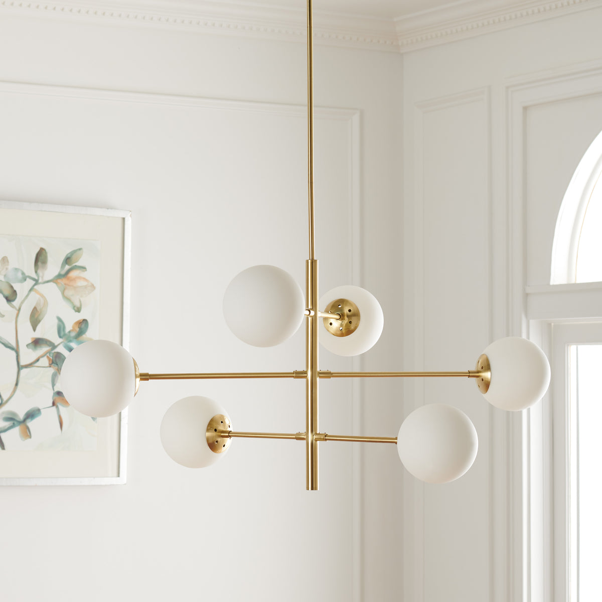 Bassett 6-Light Steel Chandelier in Gold — 32″
