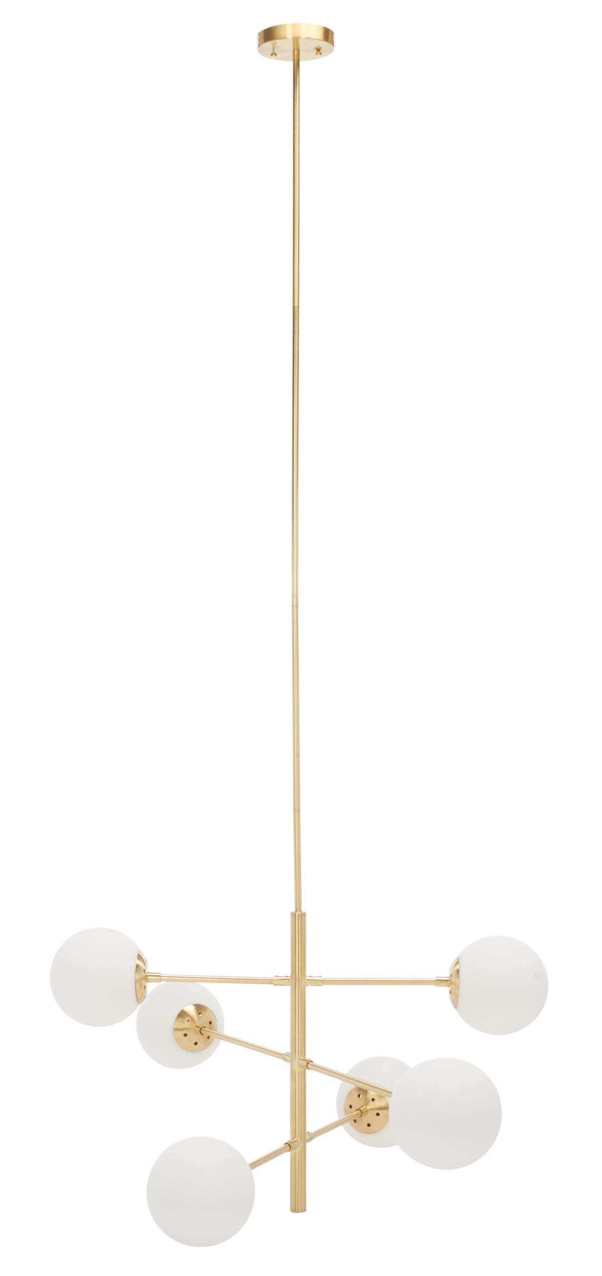 Bassett 6-Light Steel Chandelier in Gold — 32″