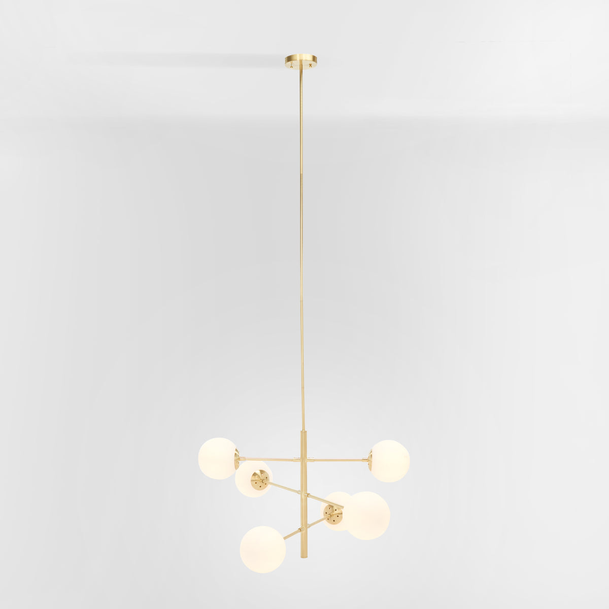 Bassett 6-Light Steel Chandelier in Gold — 32″
