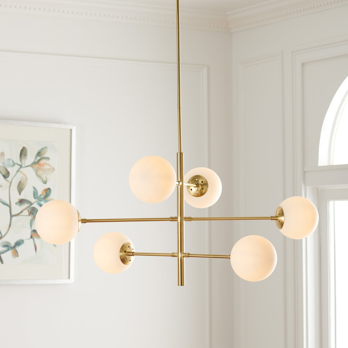 Bassett 6-Light Steel Chandelier in Gold — 32″