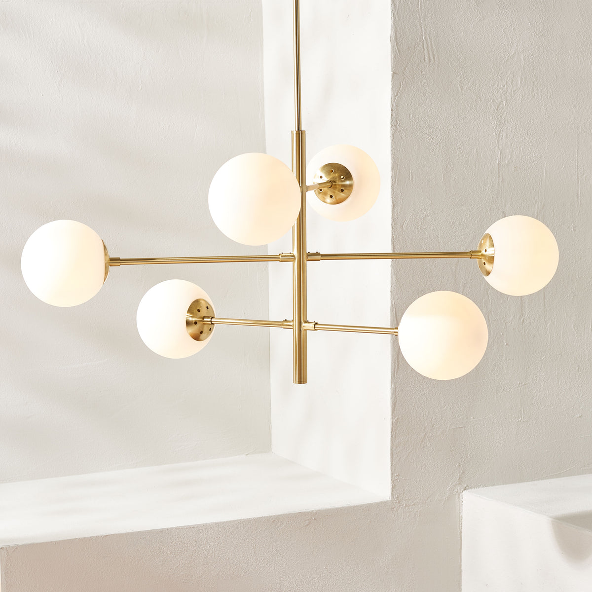 Bassett 6-Light Steel Chandelier in Gold — 32″