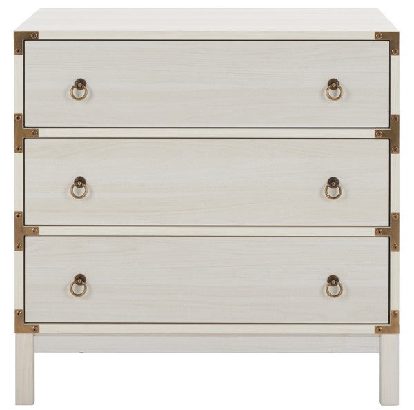Galio 3 Drawer Chest in Bleached White