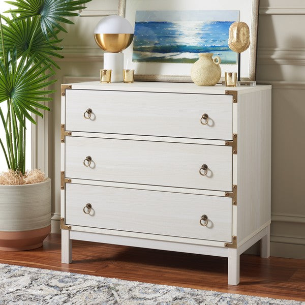Galio 3 Drawer Chest in Bleached White