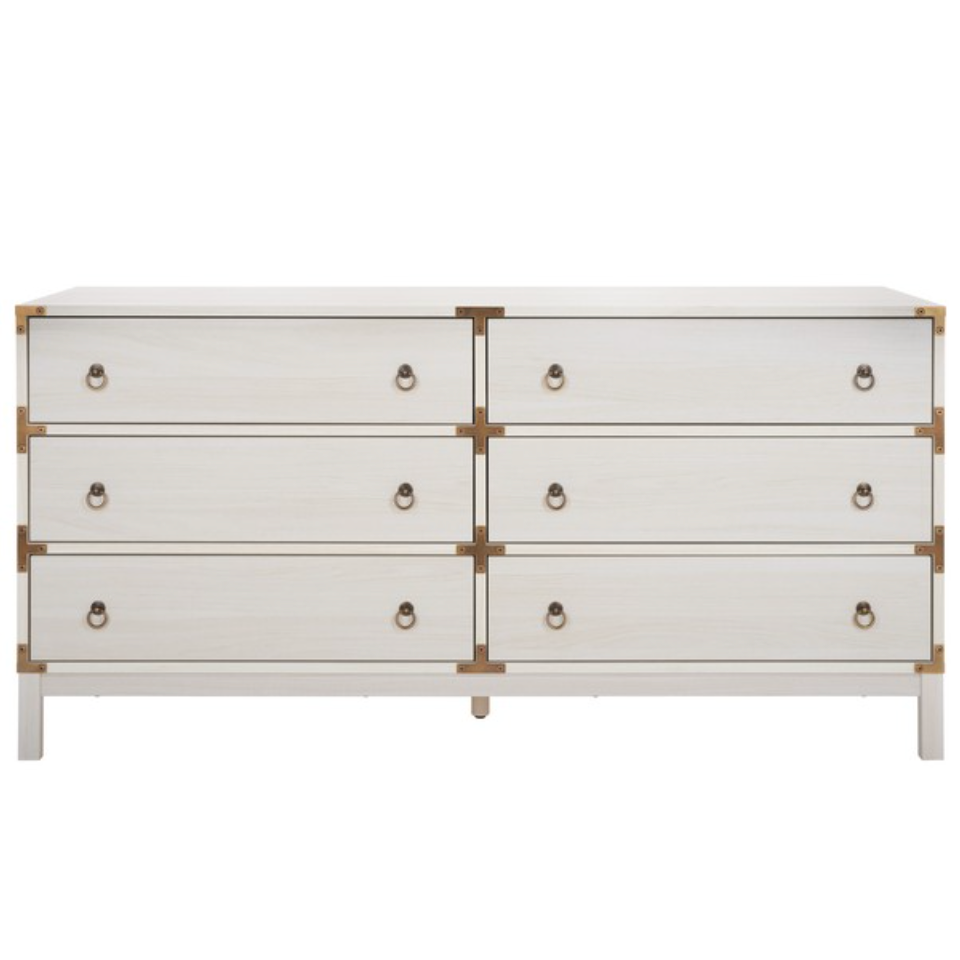 Galio 6 Drawer Chest in Bleached White