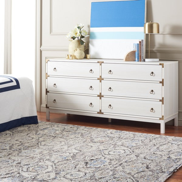 Galio 6 Drawer Chest in Bleached White
