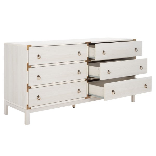 Galio 6 Drawer Chest in Bleached White