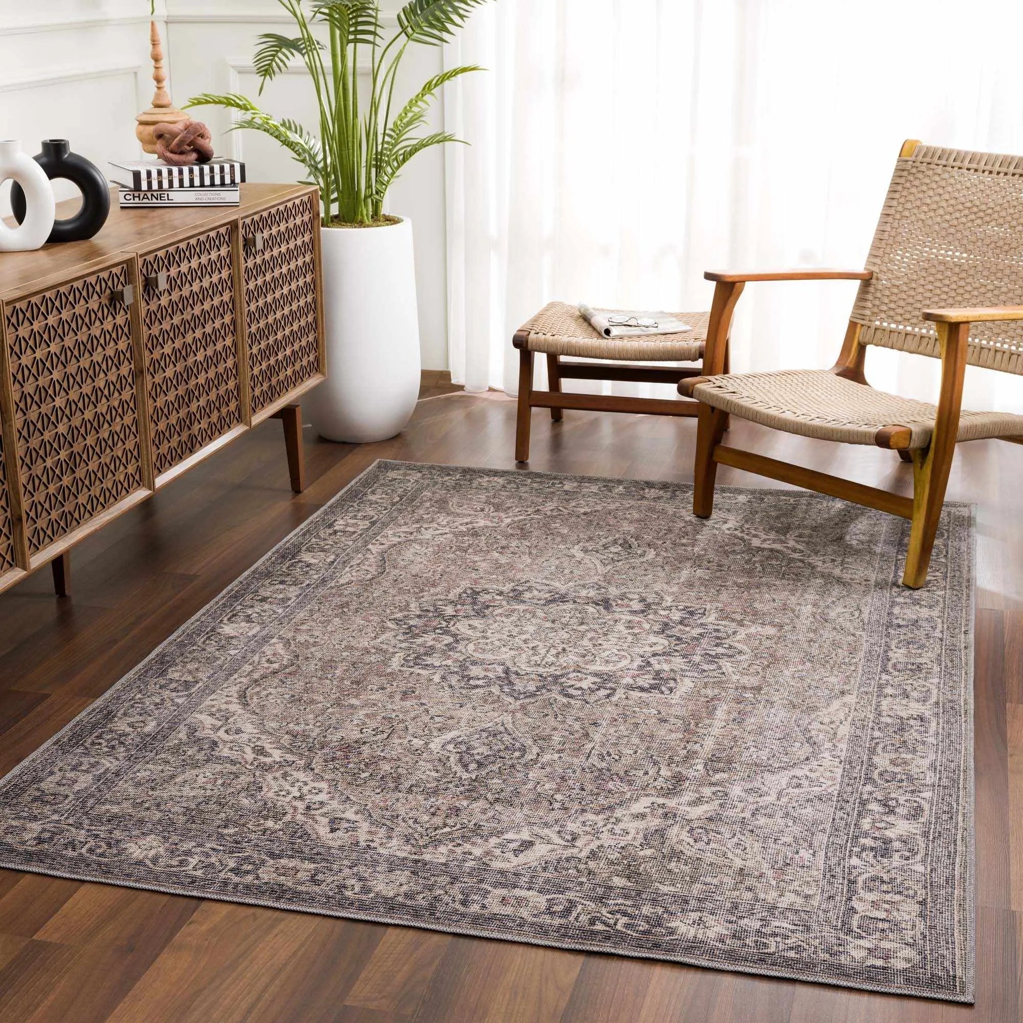 Dusty Sage Washable Persian Rug