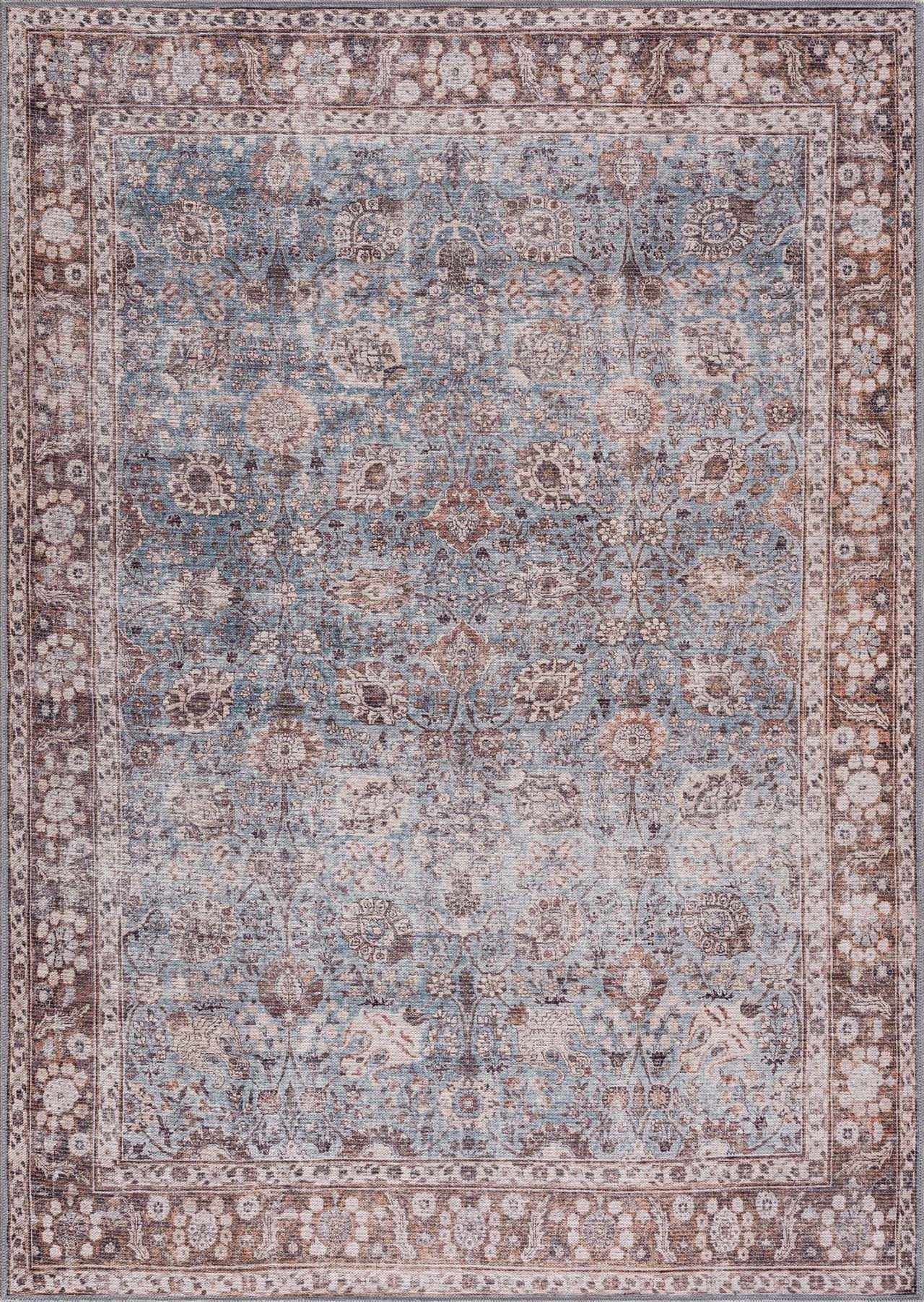 Dauis Blue Persian Style Washable Rug - Promo