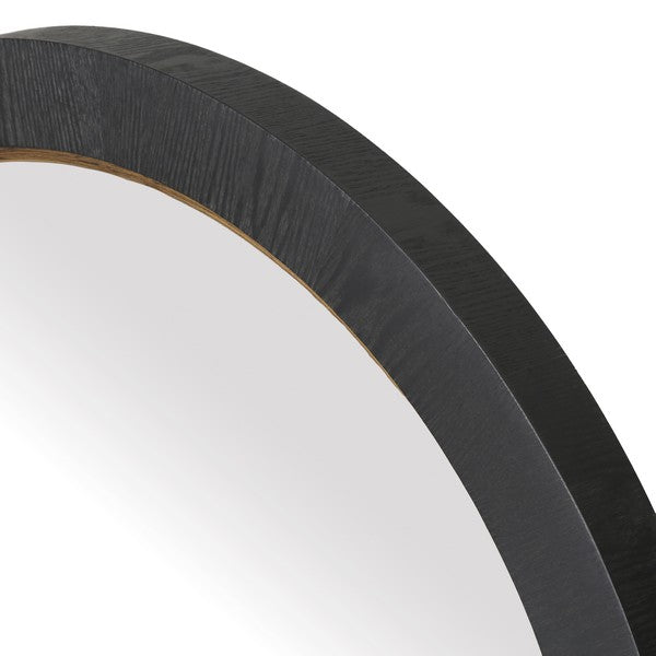 Paulson Round Wood Mirror in Black