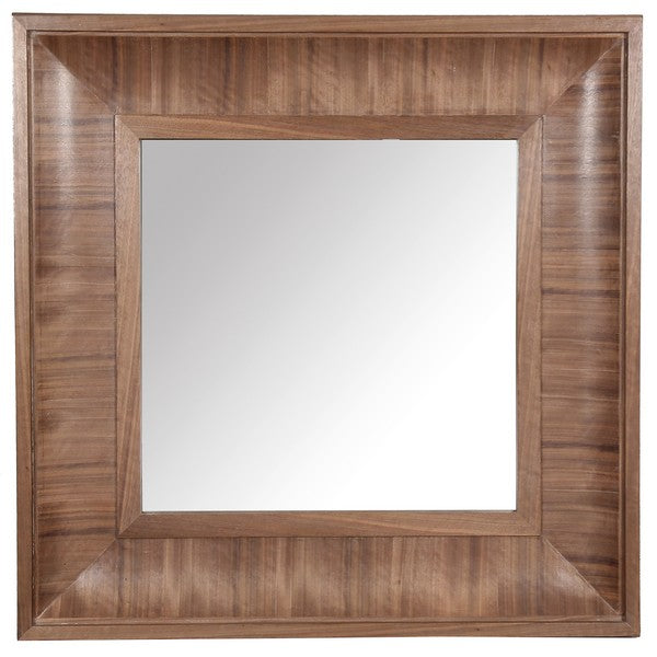 Kaya Square Wood Mirror in Walnut