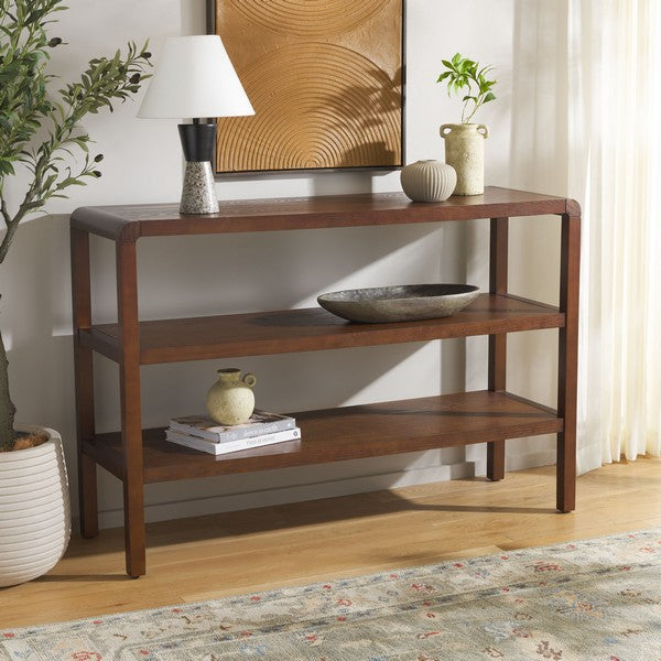 Omara 2 Shelf Console Table in Walnut