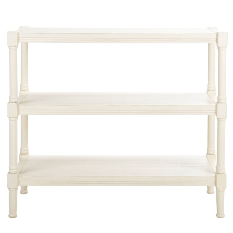 Rafiki 3 Shelf Console Table in Distressed White