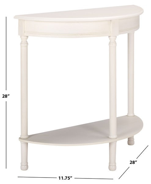 Tinsley Half Round Console Table in Ivory