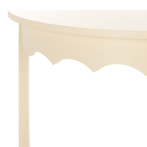 Seraphina Half-Round Wood Console Table in Sand