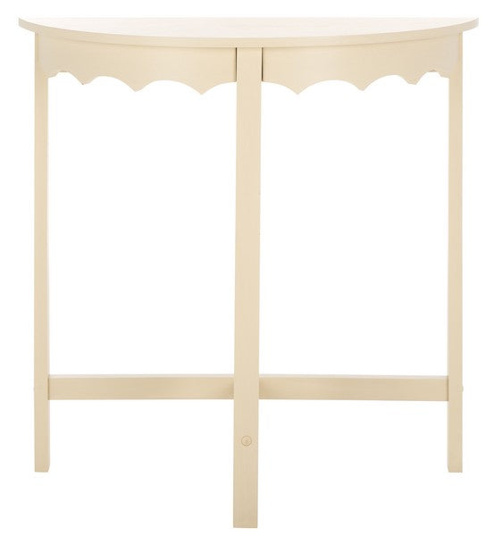 Seraphina Half-Round Wood Console Table in Sand