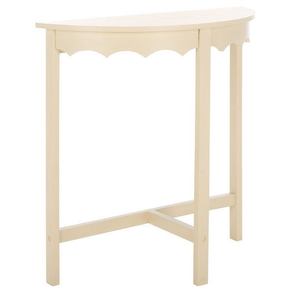 Seraphina Half-Round Wood Console Table in Sand