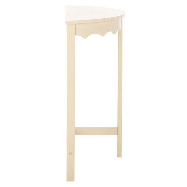 Seraphina Half-Round Wood Console Table in Sand