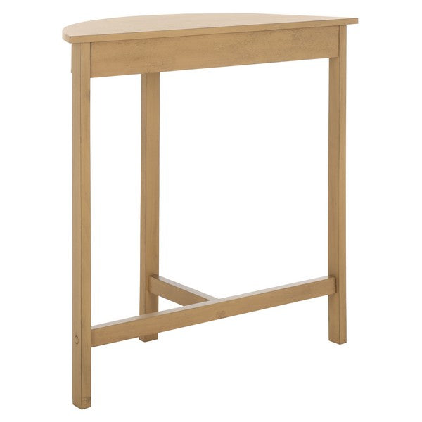 Seraphina Half-Round Wood Console Table in Desert Brown