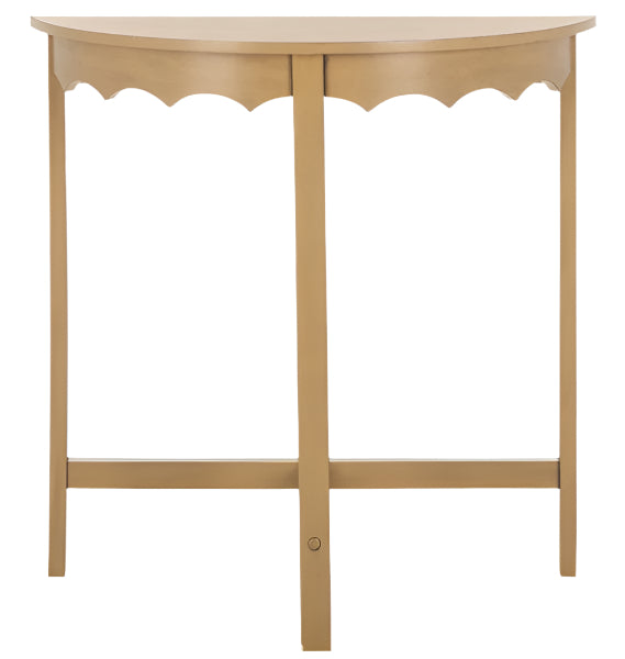 Seraphina Half-Round Wood Console Table in Desert Brown