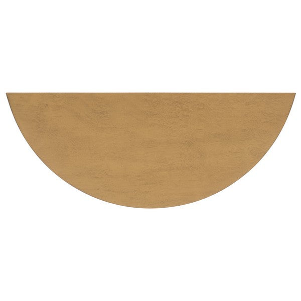 Seraphina Half-Round Wood Console Table in Desert Brown
