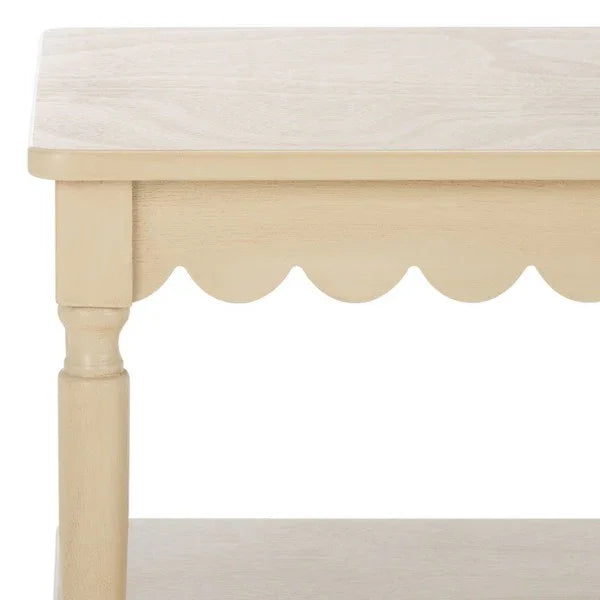 Haven Wood Coffee Table in Natural with Shelf