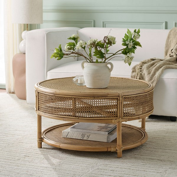 Arvid Rattan Coffee Table in Honey Brown
