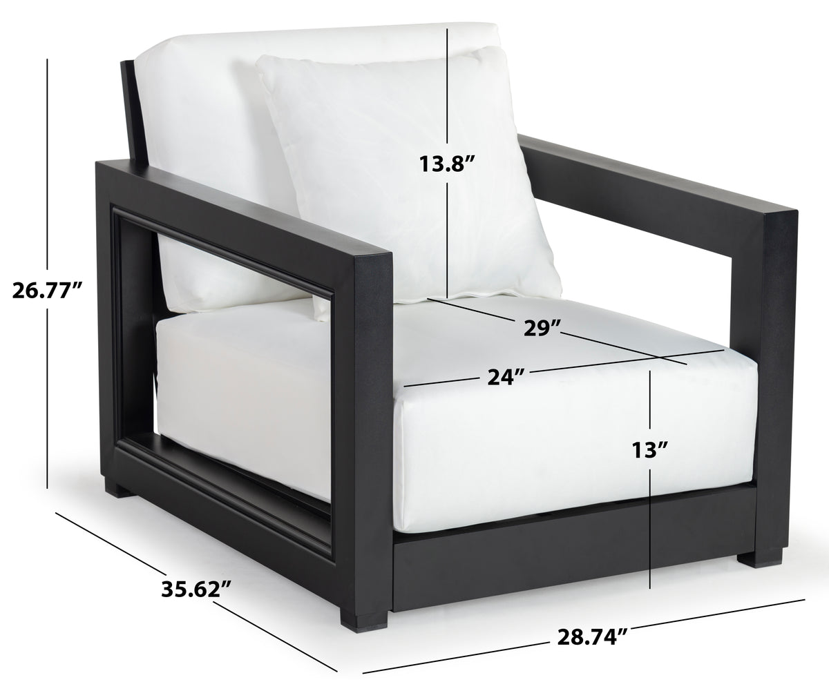 Montford Aluminum Armchair in Black and White