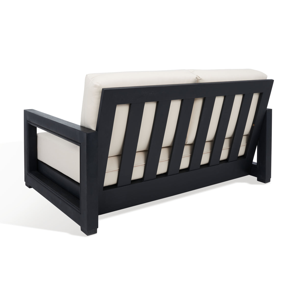 Montford Aluminum 2-Seat Loveseat in Black and White