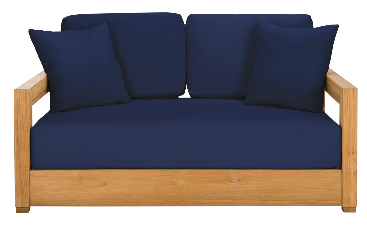 Montford Aluminum 2-Seat Loveseat in Black and White