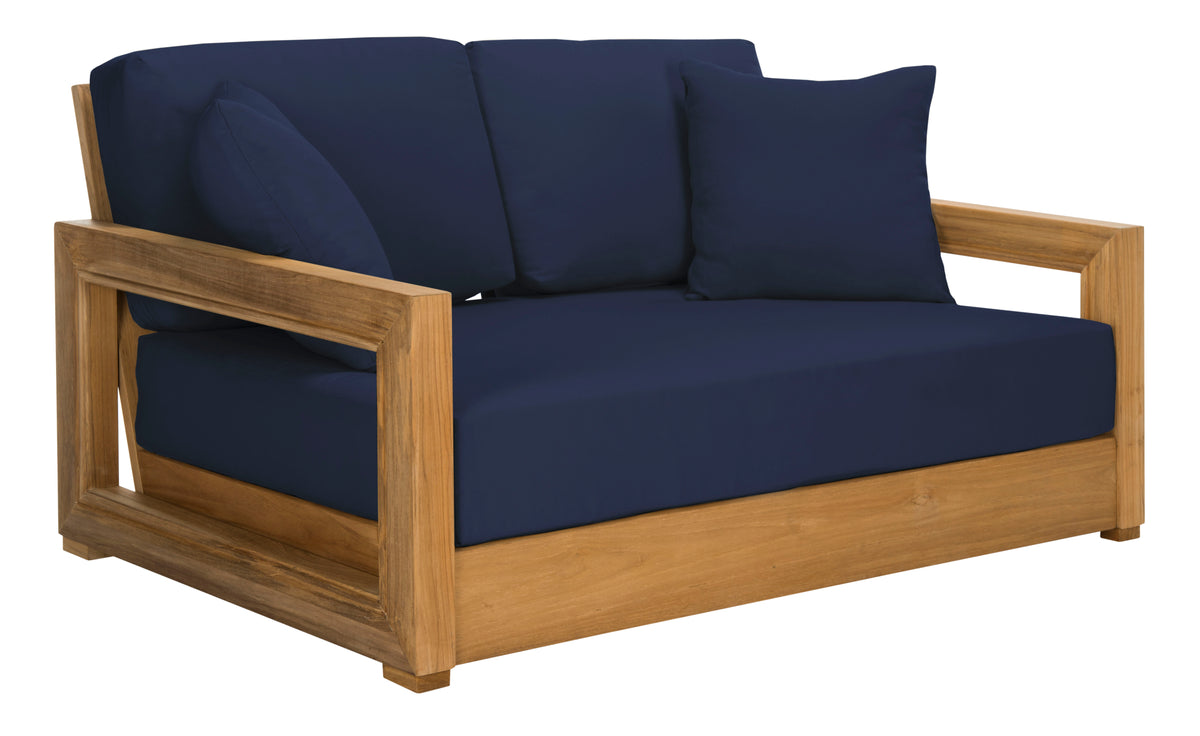 Montford Aluminum 2-Seat Loveseat in Black and White